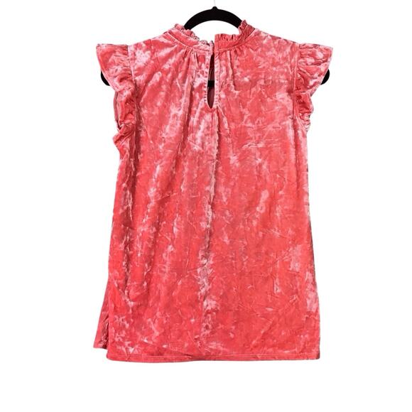 Gibsonlook Velvet Flutter Sleeve Mock Neck Top Pink Women’s XS NWOT - Picture 2 of 10